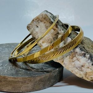 (3) Vintage Monet L. Bangle Bracelets